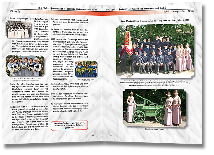 Festschrift für Vereine gestaltet von Seher-Design