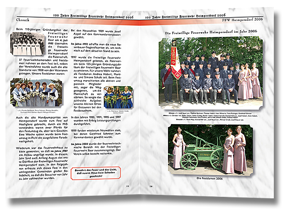 Festschrift und Broschüre erstellt von Seher-Design