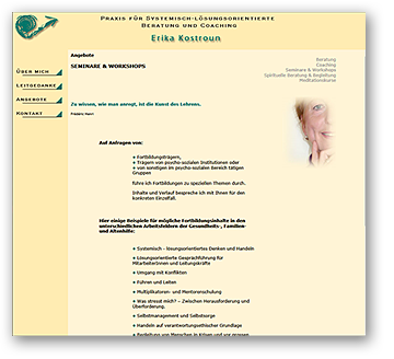 Homepage sowie Website gestaltet von Seher-Design